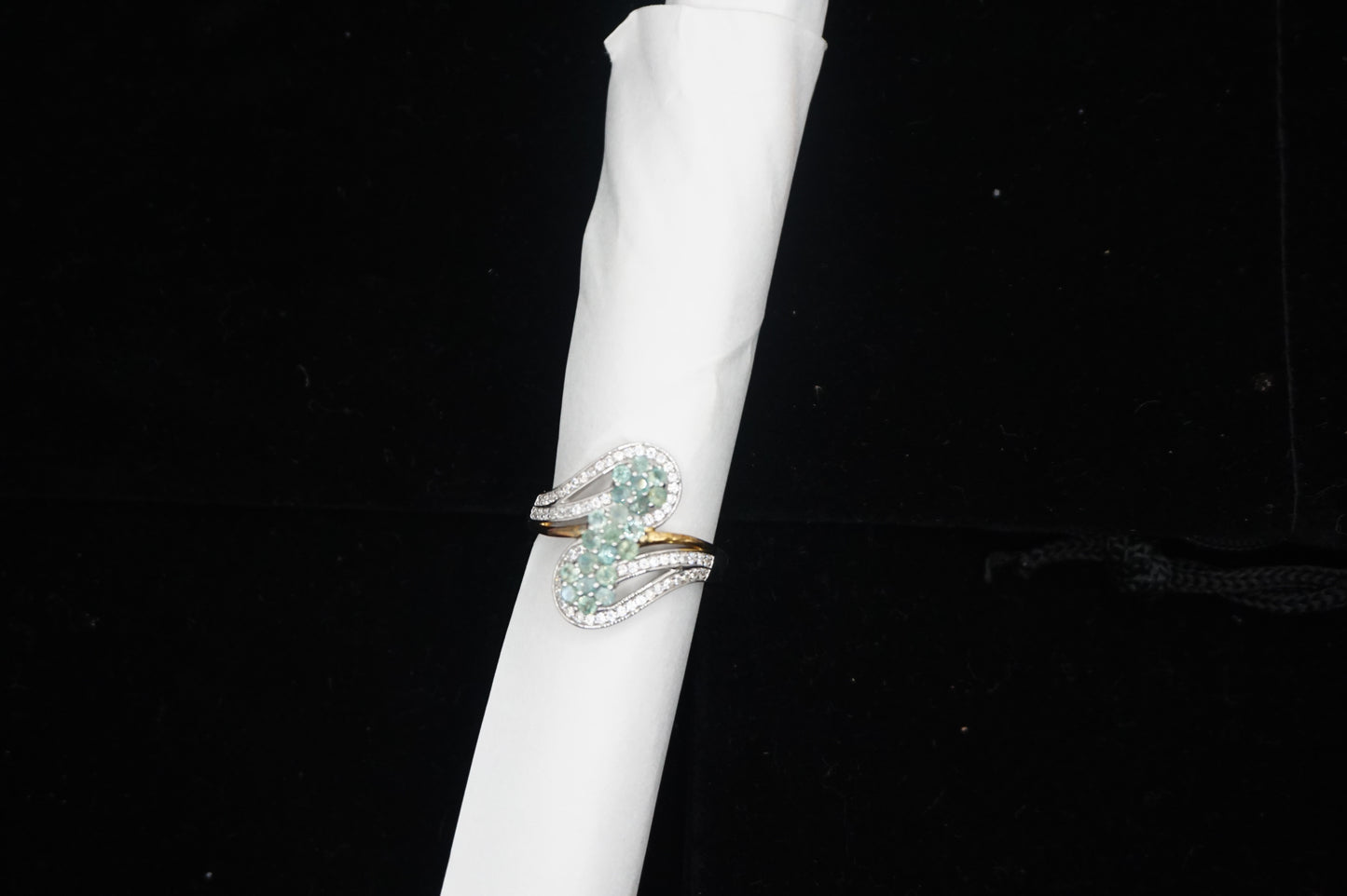 Platinum over silver size 8 Alexandrite, with Natural White Zircon.