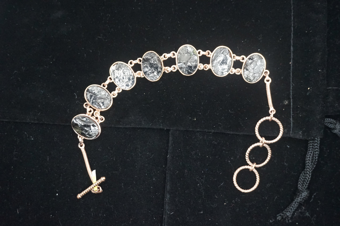 Raw Shungite In Copper with Toggle Clasp Bracelet