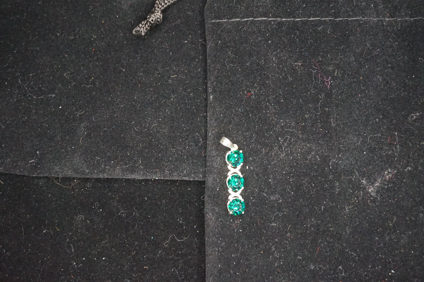 Lab Grown Emerald in Silver Pendant