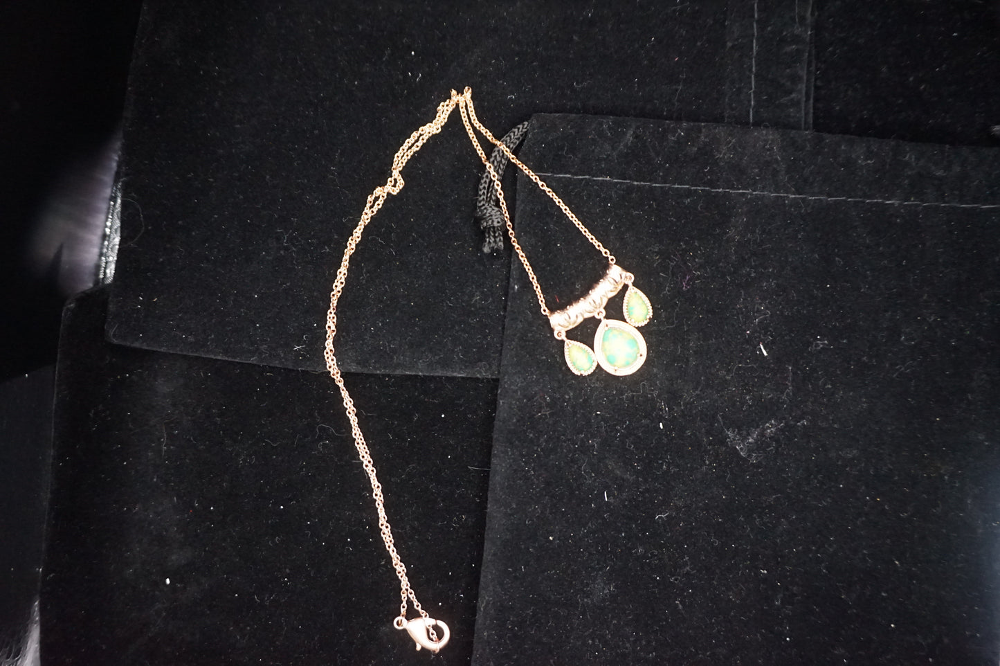 Green Turquoise on Gold Plated Copper Chain