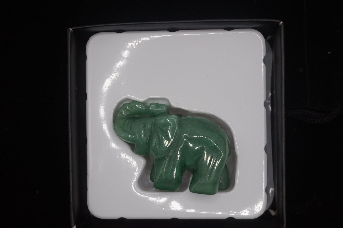 Small Hand Carved Jade Elephant