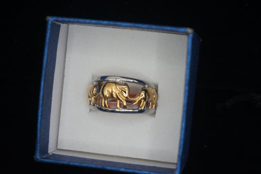 Elephant Ring Sterling Silver Size 8.75