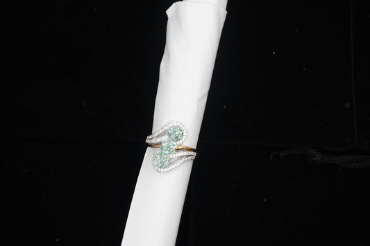 Platinum over silver size 8 Alexandrite, with Natural White Zircon.