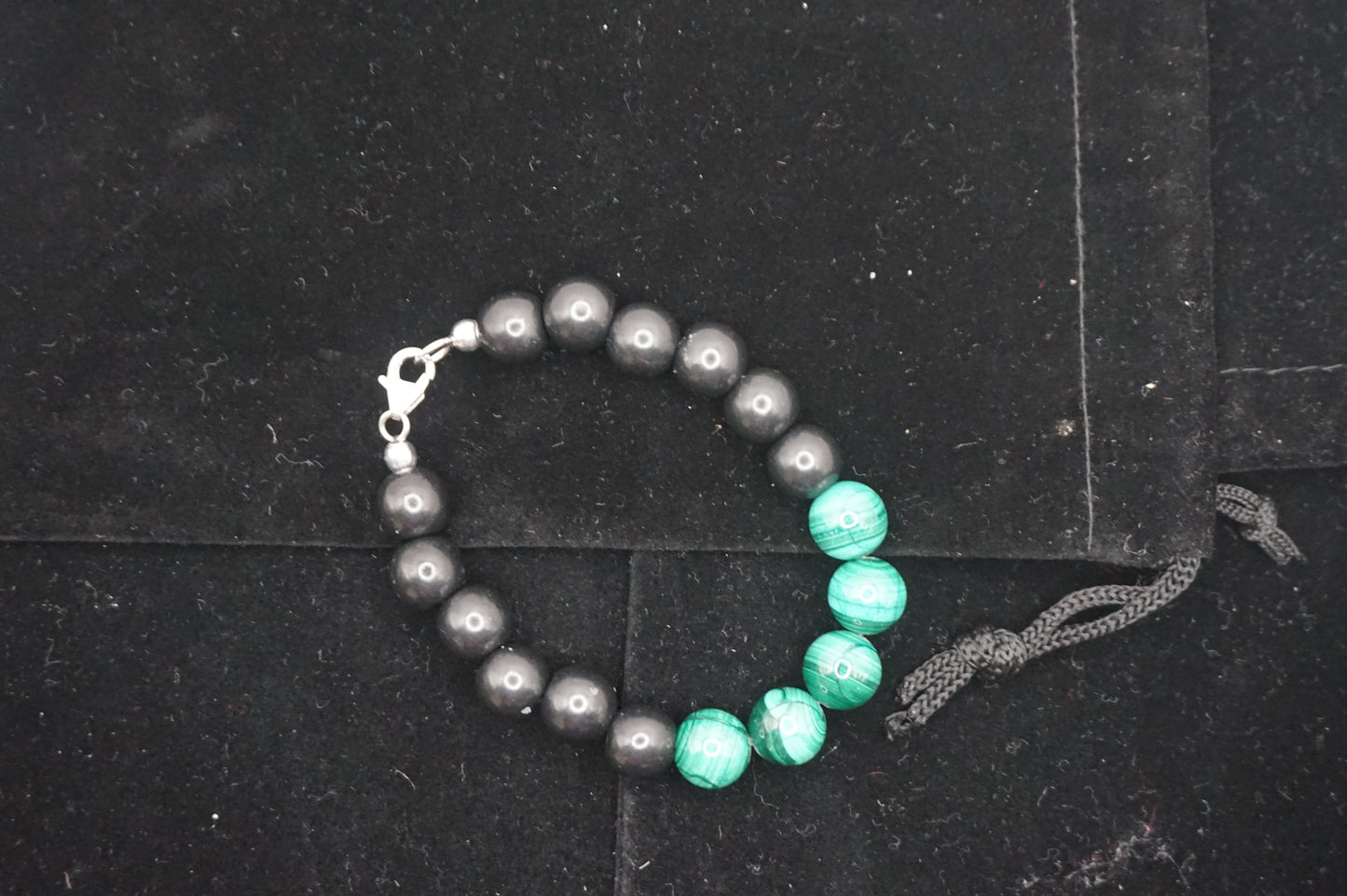 Shungite and African Malachite Bracelet