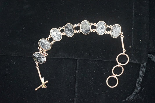 Raw Shungite In Copper with Toggle Clasp Bracelet