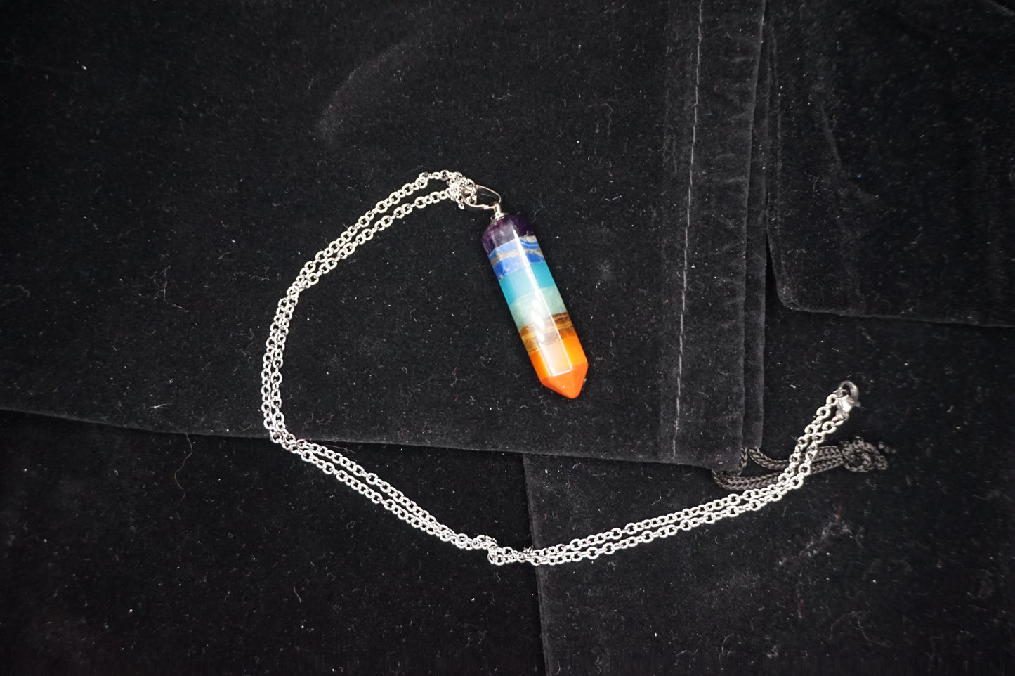 Chakra pendant on silver chain