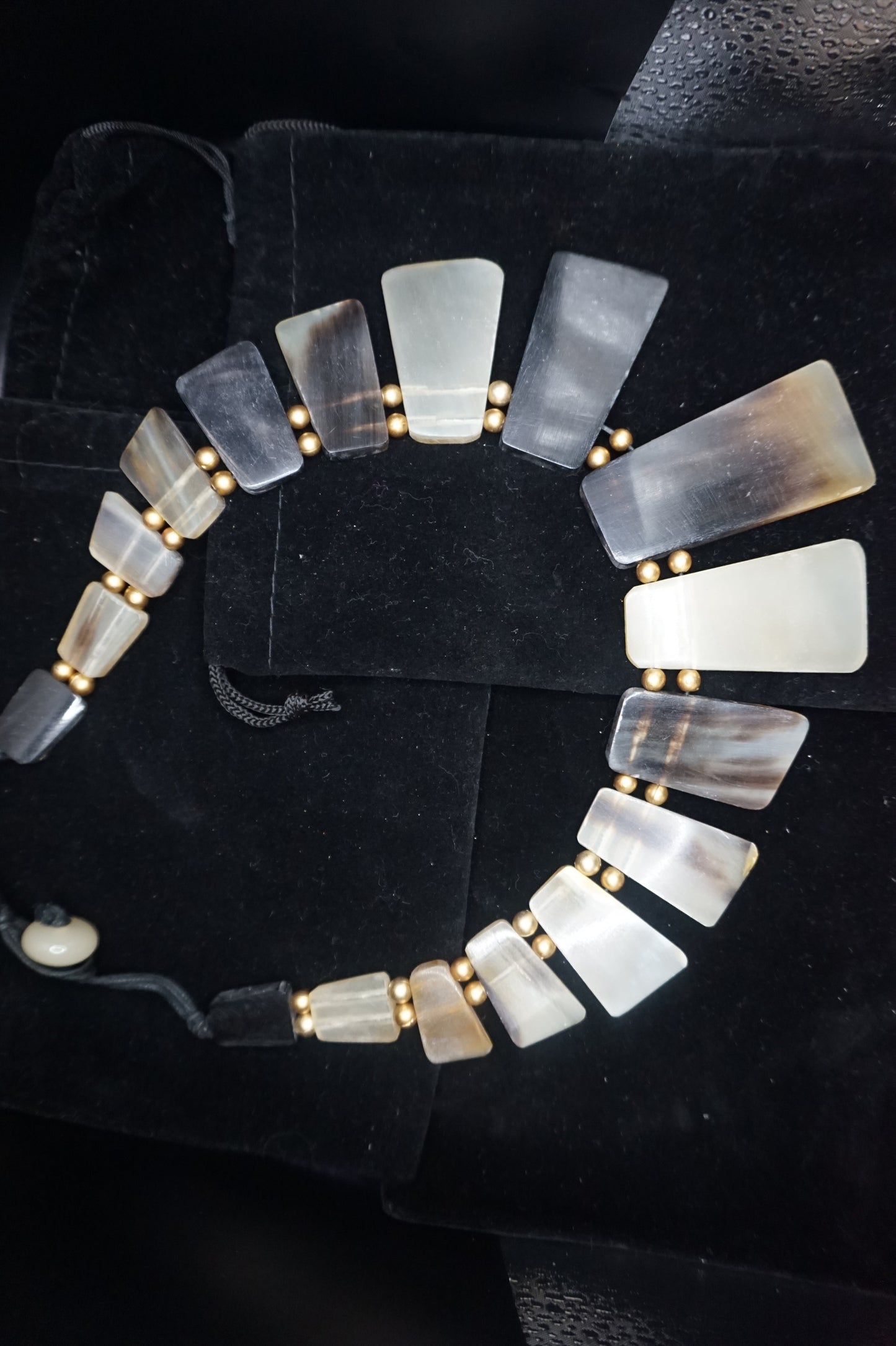 Natural Brown and tan Buffalo Horn Necklace 20in