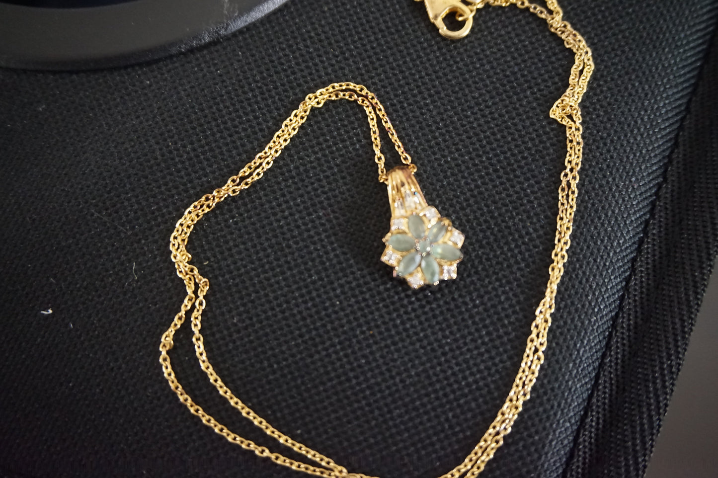 Alexandrite 20 in necklace gold plated over silver chain