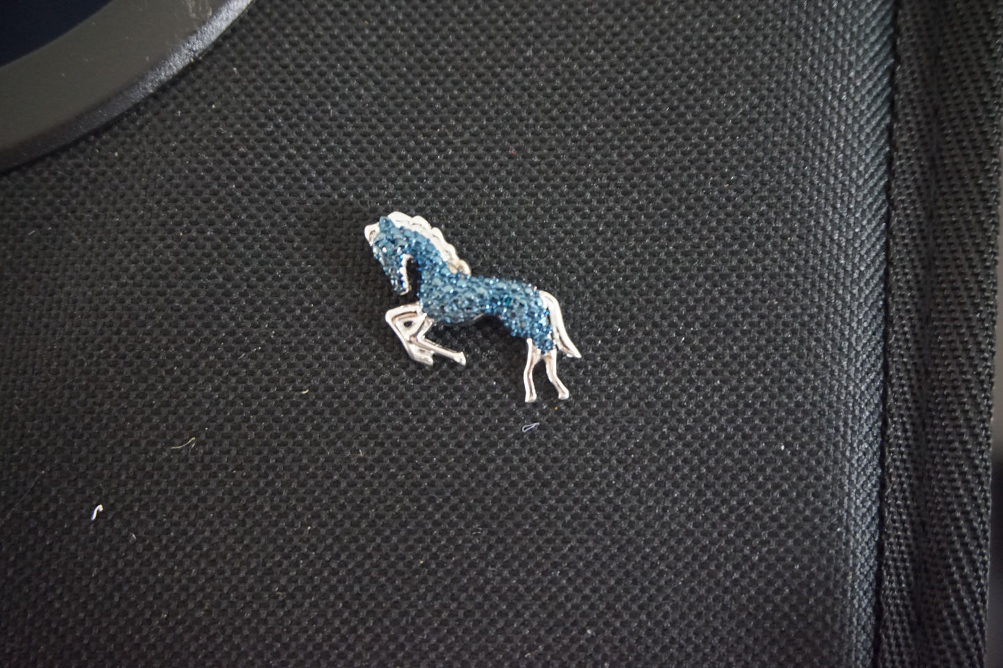 Blue Platinum Horse Pendant