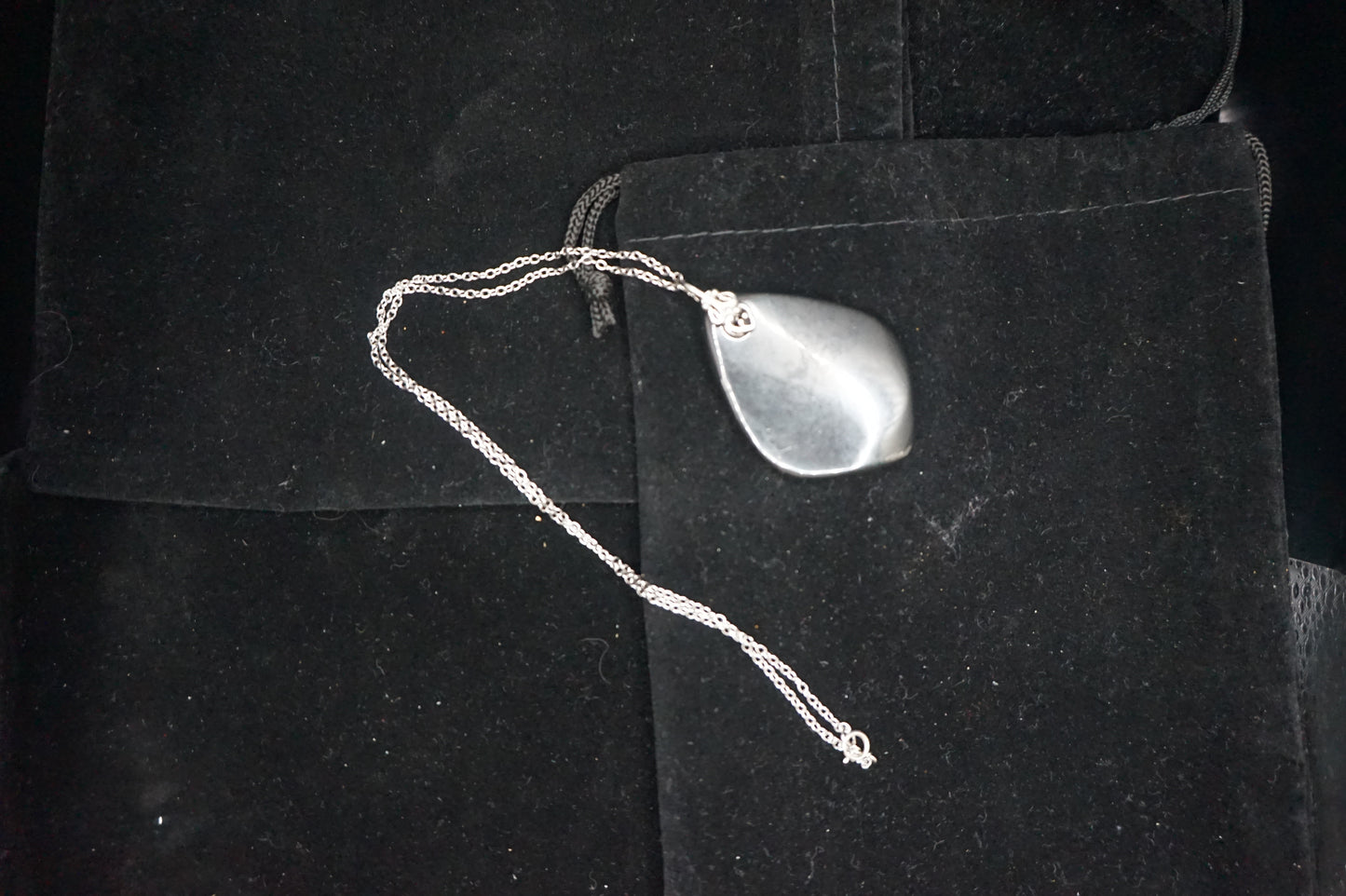 18in Silver Chain with Pear Drop Shungite pendant