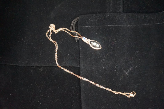 20 In 14k gold over copper chain with Shungite pendant