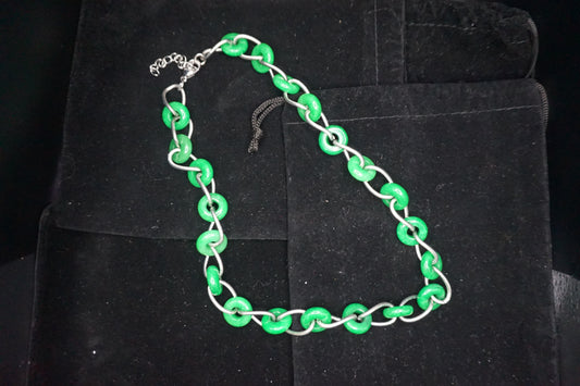 Burmese Green Jade Linked Disc Necklace