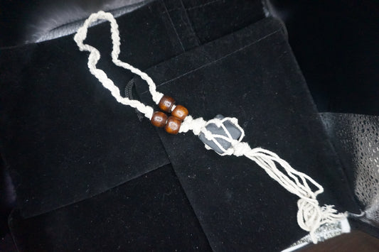 Rearview Mirror Decoration Shungite and Macramé