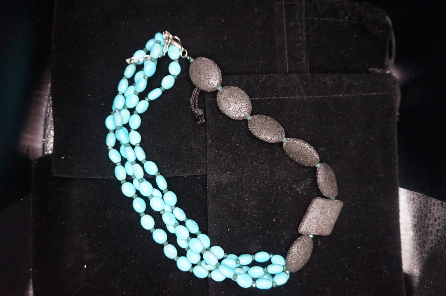 Dyed Howlite and Lava Stone