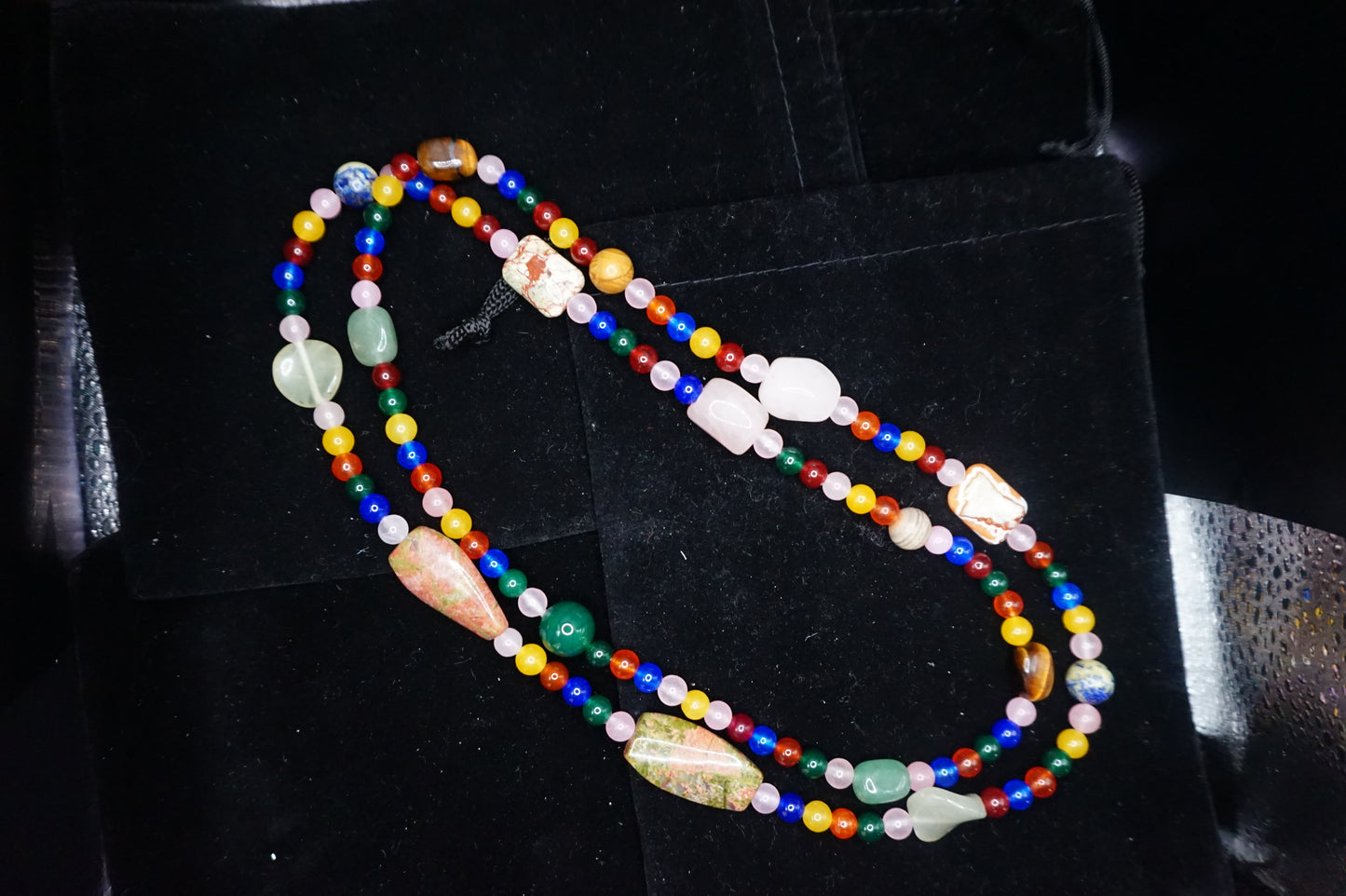 46in Multi Gemstone and Glass Bead Necklace