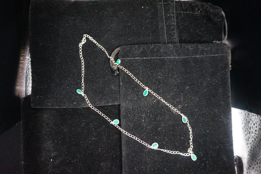 Green Chalcedony Drop Necklace