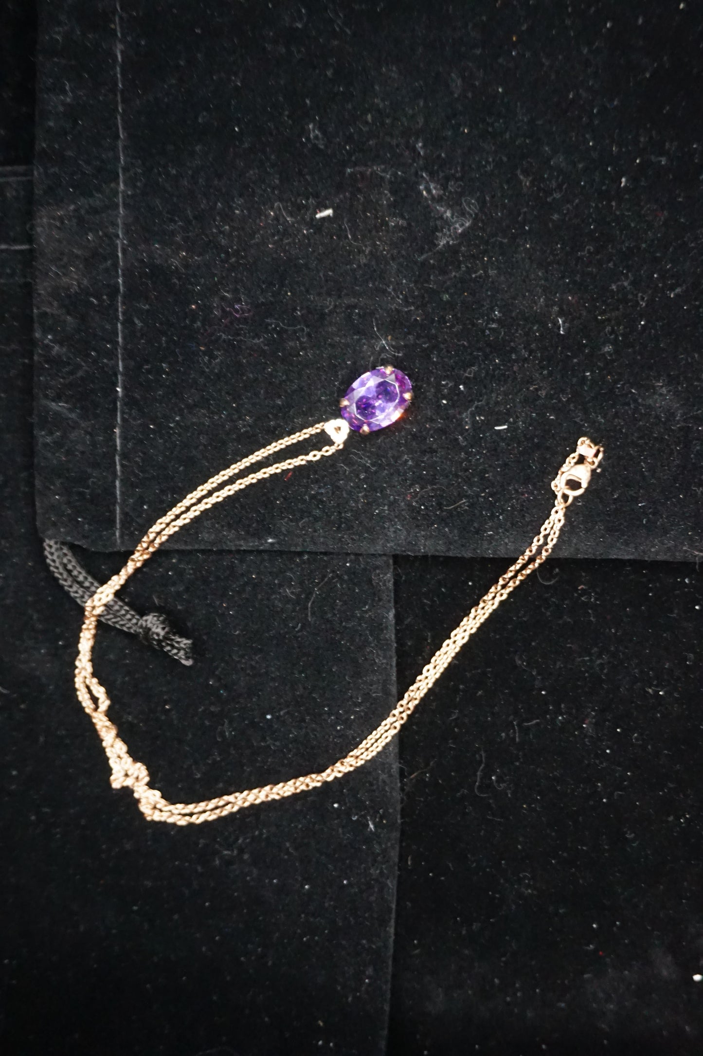 Amethyst Pendant on gold Plated Silver Chain