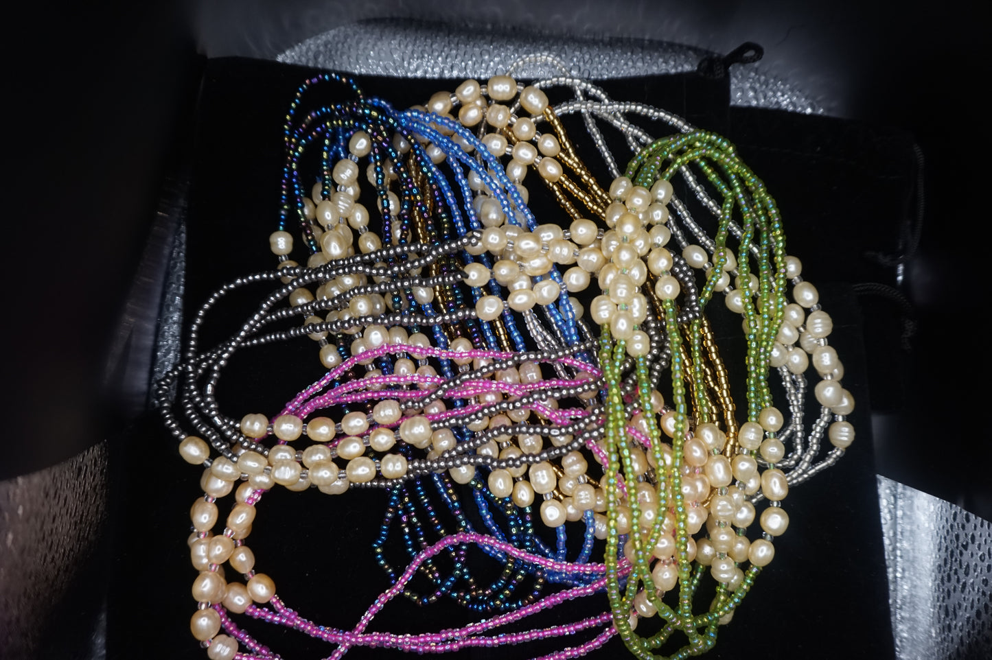 Set of 7 Simulated Pearl Necklaces